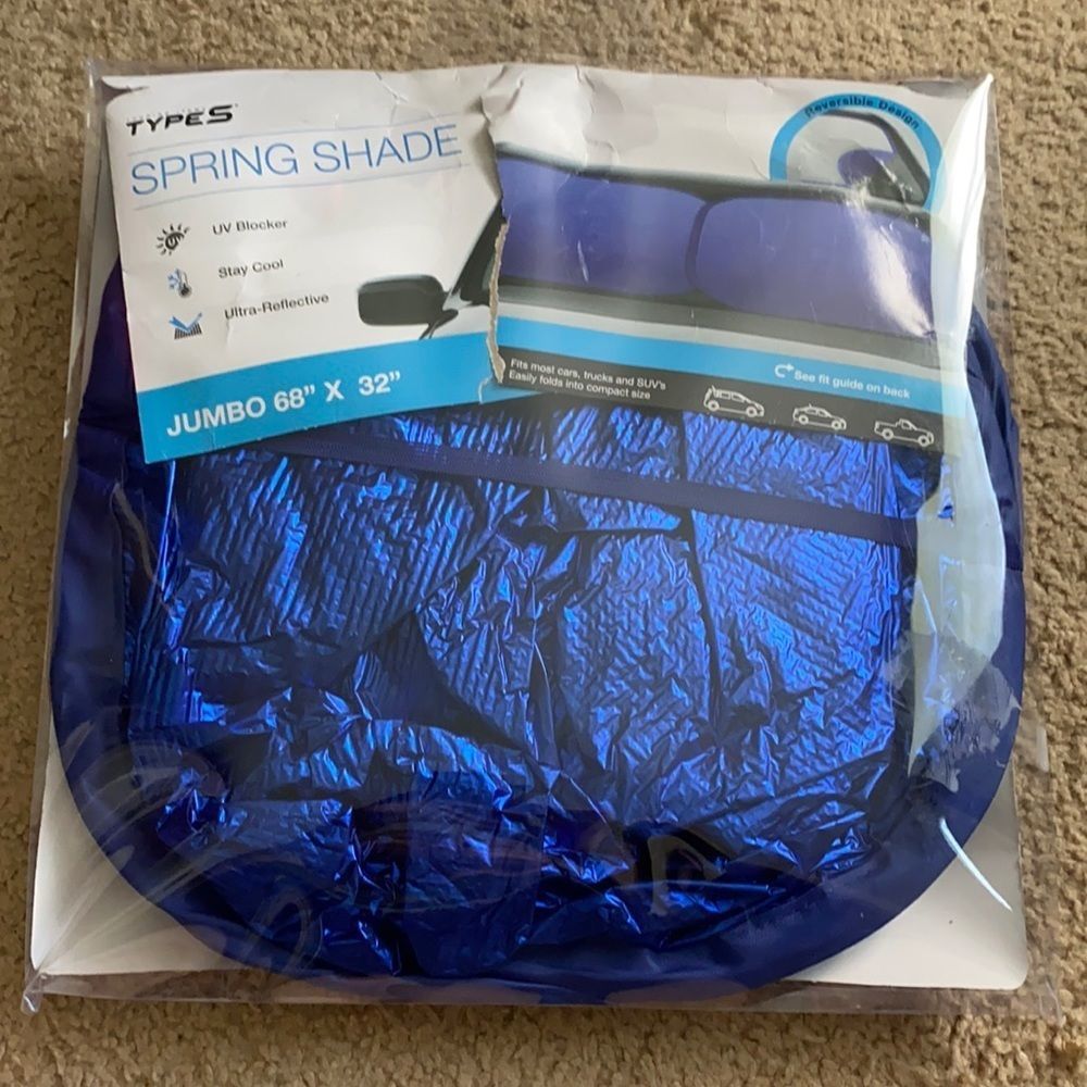 Type S blue silver spring shade jumbo 68 x 32 NIB